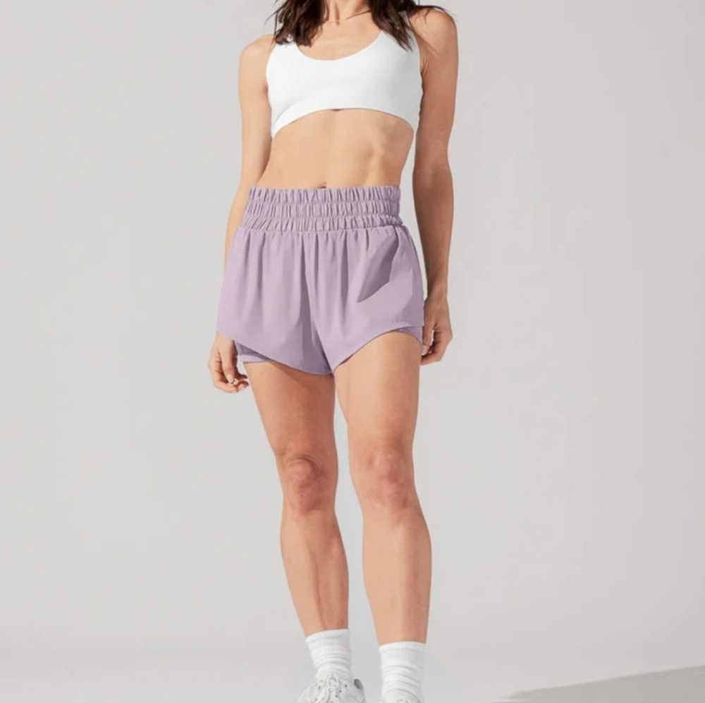 Popflex Supershort High Waisted Shorts 3x-Dusty Mauve